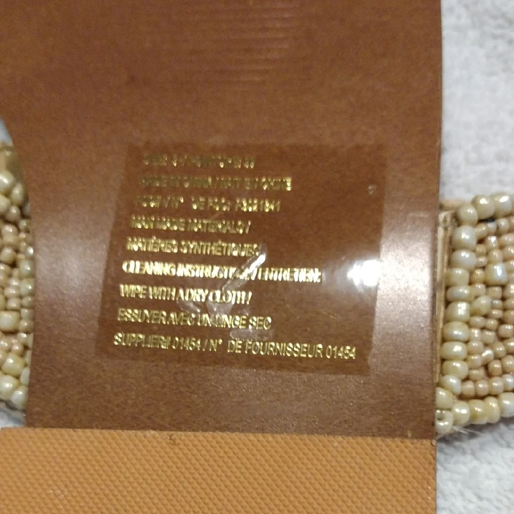 2 For 8 Dollars Sale Wood Beaded Tan Sandals - Picture 3 of 8